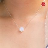  Dây Chuyền Bạc 925 Mặt Hoa Tuyết MoonStone - Đá Mặt Trăng 