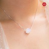  Dây Chuyền Bạc 925 Mặt Hoa Tuyết MoonStone - Đá Mặt Trăng 