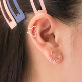  Hoa Tai Bạc 925 Kẹp Vành Earcuff Double Heart Line 1882EC Ddreamer 