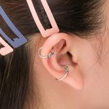  Hoa Tai Bạc 925 Kẹp Vành Earcuff Black Wave Twist 1675EC 