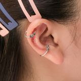  Hoa Tai Bạc 925 Kẹp Vành Earcuff Black Wave Twist 1675EC 