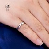  Nhẫn Ngón Út/Nhẫn Ngón Chân Bạc Bạc 925 Chữ LOVE màu đen cá tính - Tiny Black Love Pinky Ring 1635NT 