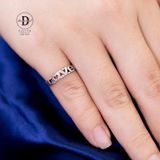  Nhẫn Ngón Út/Nhẫn Ngón Chân Bạc Bạc 925 Chữ LOVE màu đen cá tính - Tiny Black Love Pinky Ring 1635NT 