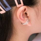  Hoa Tai Bạc 925 Kẹp Vành Double Curvy Halo Earcuff 2062EC 