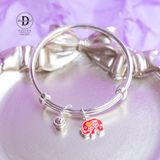  Kiềng Em Bé Bạc 99 - Kiềng Baby Chú Voi Đỏ và Chuông- Red Elephant & Bell K398 