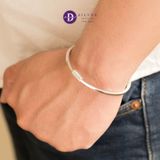  Kiềng Bạc Bản Vuông Minimal Đơn Giản Dành Cho Nam - Handmade Rectangle Wire Silver Bangle For Men - Ddreamer 