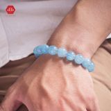  Vòng Tay Nam Chuỗi Đá Thiên Nhiên - Đá Phong Thủy Aquamarine 12Li 