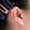 Hoa Tai Bạc 925 Kẹp Vành Tai Earcuff Kiểu Unisex Mặt Cười Smiley Face 2761EC