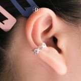  Hoa Tai Bạc 925 Kẹp Vành Tai Earcuff Kiểu Unisex Mặt Cười Smiley Face 2761EC 