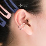  Hoa Tai Bạc 925 Kẹp Vành Earcuff Kiểu Unisex Double Thick Vintage Silver Wire 2756EC 