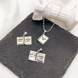  Personalized Notebook Pendant Necklace Customized Engraving Name Date for Women Men  - Mặt Dây Chuyền Quyển Sổ Khắc Chữ MDC441 