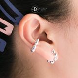  Bông Tai Kẹp Vành Bạc 925 Earcuff Kiểu Unisex Bi Bạc Silver Dots 2752EC 