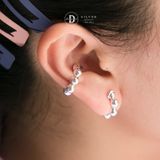  Bông Tai Kẹp Vành Bạc 925 Earcuff Kiểu Unisex Bi Bạc Silver Dots 2752EC 