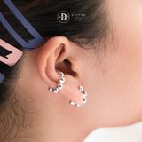  Bông Tai Kẹp Vành Bạc 925 Earcuff Kiểu Unisex Bi Bạc Silver Dots 2752EC 