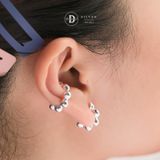  Bông Tai Kẹp Vành Bạc 925 Earcuff Kiểu Unisex Bi Bạc Silver Dots 2752EC 