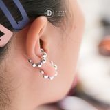  Bông Tai Kẹp Vành Bạc 925 Earcuff Kiểu Unisex Bi Bạc Silver Dots 2752EC 