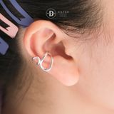  Bông Tai Kẹp Vành Bạc 925 Earcuff Kiểu Unisex Đường Cong Curvy Line 2753EC 