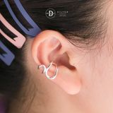  Bông Tai Kẹp Vành Bạc 925 Earcuff Kiểu Unisex Đường Cong Curvy Line 2753EC 