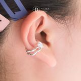  Bông Tai Kẹp Vành Bạc 925 Earcuff Vintage Double Line Eye Stone 2754EC 