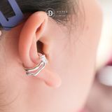  Bông Tai Kẹp Vành Bạc 925 Earcuff Vintage Double Line Eye Stone 2754EC 