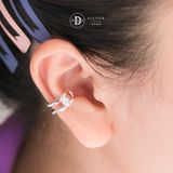  Bông Tai Kẹp Vành Bạc 925 Earcuff Vintage Double Line Eye Stone 2754EC 