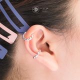  Bông Tai Kẹp Vành Bạc 925 Earcuff Kiểu Unisex Xoắn Twist 2760EC 