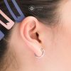 Bông Tai Kẹp Vành Bạc 925 Earcuff Kiểu Unisex Thick Vintage Silver Wire 2755EC