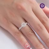  Nhẫn Bạc 925 Cao Cấp - Nhẫn Kiểu Crystal Đai 4 Viên Baguette - Hoa Snowflake Tròn/Vuông Đá Baguette/Hoa Cánh Nhọn 12 Viên Đá 2490NH 2491NH 2492NH 