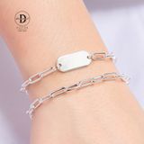  Vòng Tay Bạc 925 Bản Khắc Chữ Dây Xích Dày -  Bill Big Tag Oval Chain Bracelet 801VTT 