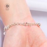  Pure Silver 999 Bracelets - Vòng Tay Bạc 999 Mắc Xích Tròn Đôi 6 Chuông Lớn Khoá S 1077VTT Ddreamer 