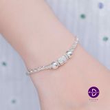  Thick Braid Pure Silver 999 Bracelets - Vòng Tay Bạc 999 Bi Bạc Và Ống Bạc Chữ Nhật 725VTT 