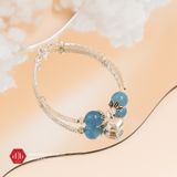  Vòng Đá Thiên Nhiên Phối Charm Bạc 925 Bubble Heart 