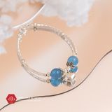  Vòng Đá Thiên Nhiên Phối Charm Bạc 925 Bubble Heart 