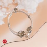  Vòng Đá Thiên Nhiên Phối Charm Bạc 925 Bubble Heart 