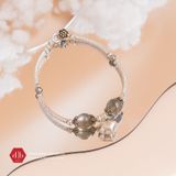  Vòng Đá Thiên Nhiên Phối Charm Bạc 925 Bubble Heart 