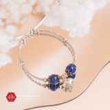  Vòng Đá Thiên Nhiên Phối Charm Bạc 925 Bubble Heart 