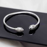  Kiềng Bạc 925 Búp Sen Việt Nam - Vietnam Lotus Flower Sterling Silver Bangle  K114 