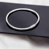  Kiềng Bạc Trơn Chỉ Tròn Đơn Giản - Basic Silver Bangle For Men 