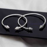  Kiềng Bạc 925 Búp Sen Việt Nam - Vietnam Lotus Sterling Silver Bangle K211 