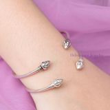  Kiềng Bạc 925 Búp Sen Việt Nam - Vietnam Lotus Sterling Silver Bangle K211 