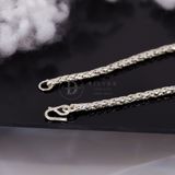  Braid Thick Pure Silver 999 Bracelets - Vòng Tay Bạc 925 Kiểu 3 Bi Bạc & Dây Dày 988VTT 