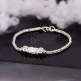  Thick Braid Pure Silver 999 Bracelets - Vòng Tay Bạc 999 Bi Bạc Và Ống Bạc Chữ Nhật 725VTT 