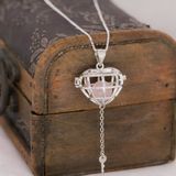  Heart Key Cage Pendant- Mặt dây chuyền đựng đá thiên nhiên hình Trái Tim - MDC205 