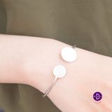  Kiềng Bạc Cá Tính 2 Mặt Tròn Trơn Đơn Giản - Fullmoon Circle Silver Bangle - K129 