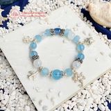  Vòng Đá Aquamarine & Kyanite Phối Charm Bạc 925 