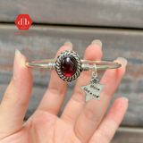  Kiềng Đá Garnet Bạc 925 cho mệnh Hoả/Thổ SB001 