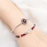  Kiềng Đá Garnet Bạc 925 cho mệnh Hoả/Thổ SB001 