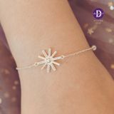  Sterling Silver Bracelet-Vòng Tay Bạc 925 Hoa Lớn Đính Đá - Soleil (Đính đá) 179VTH 