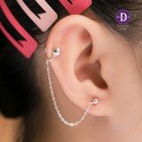  Hoa Tai Bạc 925 Phối Kiểu Kẹp Vành Tai -  Earcuff String Double Dottie 2501EE 