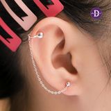  Hoa Tai Bạc 925 Phối Kiểu Kẹp Vành Tai -  Earcuff String Double Dottie 2501EE 